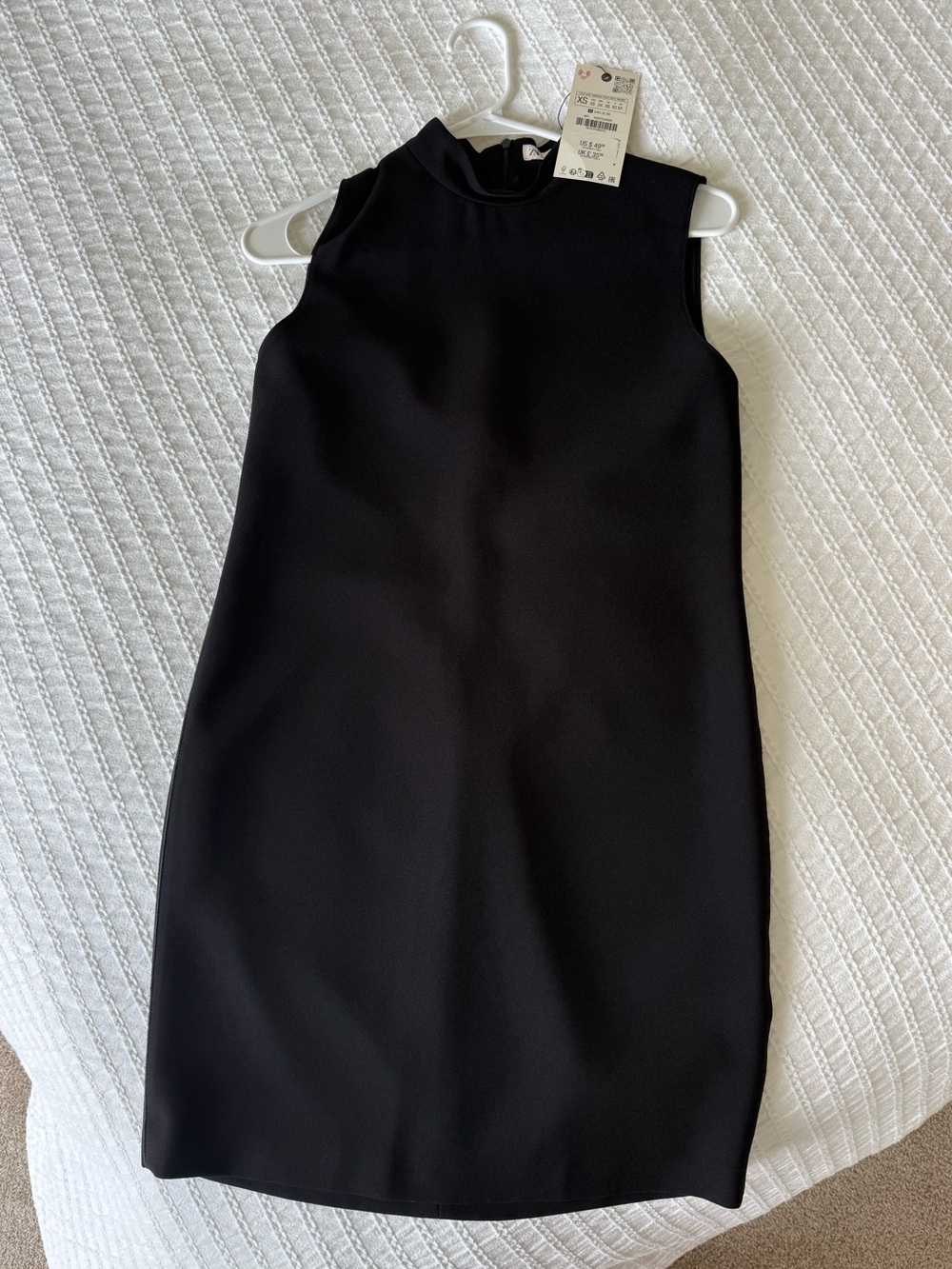 Zara Black Sleeveless Mock-Neck Mini Dress